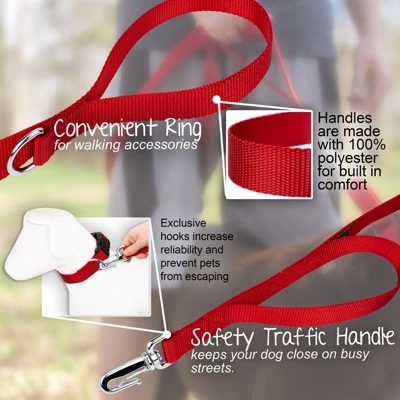 Country Brook Petz Midnight Fright Deluxe Reflective Gunmetal Dog Leash 3 Country Brook Petz Midnight Fright Deluxe Reflective Gunmetal Dog Leash - Image 2